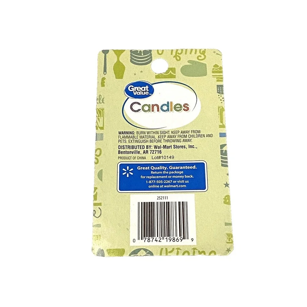 great value 16 count birthday party cake candles blue green pink yellow